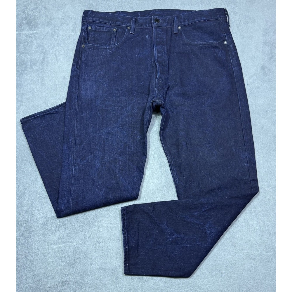 Levis 501 CT Jeans Mens 38x30 Original Straight ButtonFly Dark Indigo Raw Cowboy